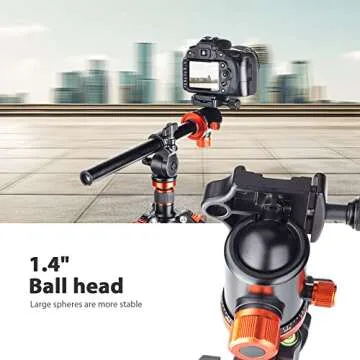 GEEKOTO Horizontal Tripod, 76 Inch Aluminum Camera Tripod Monopod with 360 Degree Rotatable Center Column and Ball Head, Professional Tripod with Quick Release Plate, Carry Bag