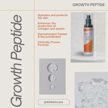 424 Skin Care Growth Peptide Serum - Anti-Aging and Hydrating Formula
