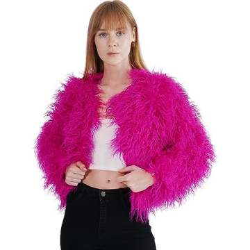 YUAKOU Women's Shaggy Faux Fur Outwear Coat - Warm Winter Jacket