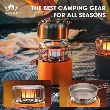 Campy Gear Chubby 2 in 1 Portable Propane Heater & Stove, Outdoor Camping Gas Stove Camp Tent Heater...