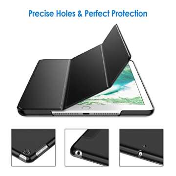 JETech Case for iPad (9.7-Inch, 2018/2017 Model, 6th/5th Generation), Smart Cover Auto Wake/Sleep (Black)