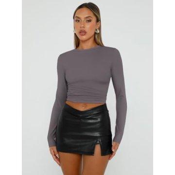 Trendy Queen Long Sleeve Crop Tops for Women and Teens