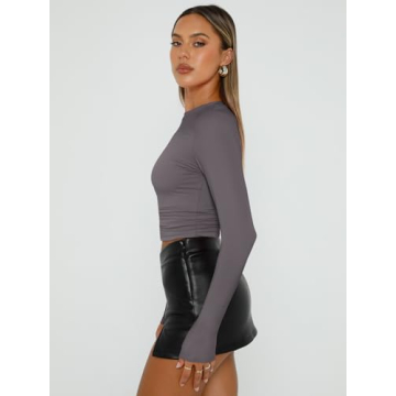 Trendy Queen Long Sleeve Crop Tops for Women and Teens
