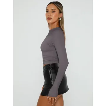 Trendy Queen Long Sleeve Crop Tops for Women and Teens