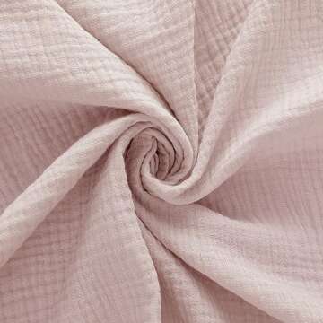 Hicoco 100% Muslin Cotton Breastfeeding Cover, Multi-use Nursing Covers with Arch Neckline, Breathable Nursing Apron (pink)