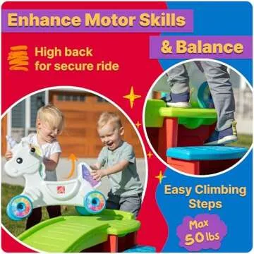 Step2 Unicorn Up & Down Roller Coaster and Farther & Faster Coaster Track Expansion Pack Second Edition, Kids Ride on Toy, Push Car, Indoor/Outdoor Playset, 3 Feet of Track, Toddlers 2-5 Years Old
