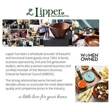 Lipper International Bamboo Wood Salad Bowl with 2 Server Utensils, Large, 14" Diameter x 4" Height, 3-Piece Set