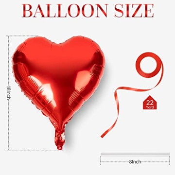 Heart Shape Foil Balloons for Celebrations and Parties