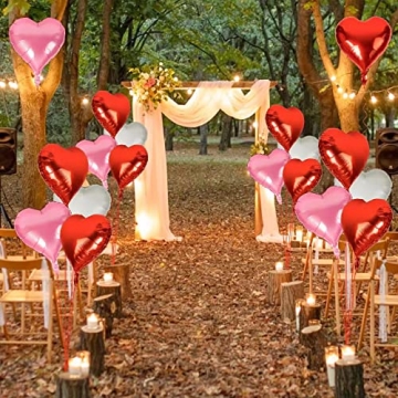 Heart Shape Foil Balloons for Celebrations and Parties