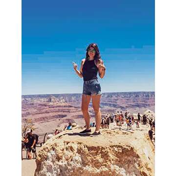 TOB Women's Sexy Sleeveless Bodysuit Tops High Waist Bodycon Scoop Neck Leotard Black