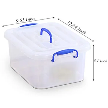 WYT 9 Quart Clear Storage Bins - Stackable and Durable