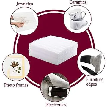 12”x12” Foam Wrap Sheets for Packing Moving Supplies, Cushion Foam Wrap Packing Foam for Dishes, China, Glassware 50 Pack