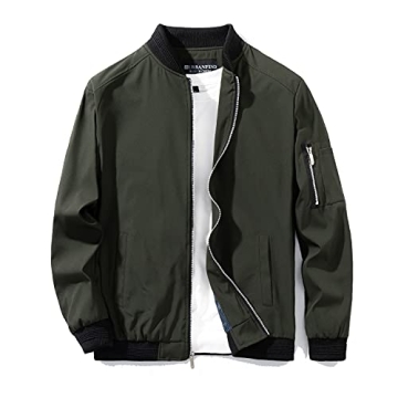 URBANFIND Slim Fit Lightweight Bomber Jacket for Men