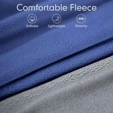 cyeollo 2 Pack Fleece Dog Sweater Stretchy Pullover Soft Dog Jacket with Reflective Stripe Lightweight Sweatshirt Pet Clothes Coats for Small Dogs Grey & Blue