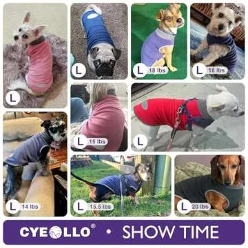 cyeollo 2 Pack Fleece Dog Sweater Stretchy Pullover Soft Dog Jacket with Reflective Stripe Lightweight Sweatshirt Pet Clothes Coats for Small Dogs Grey & Blue