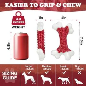 Kseroo Tough Dog Toys, Toys for Aggressive Chewers Large Breed, Chew Dogs, Bone Toy Nylon Dogs Almost Indestructible