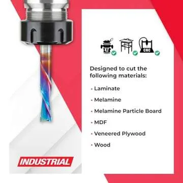 Amana Tool Solid Carbide Spektra Extreme Tool Life Spiral Plunge Router Bit Down-Cut, 46202-K, 1/4 Dia x 3/4 CH x 1/4 SHK 2-1/2 Inch Long