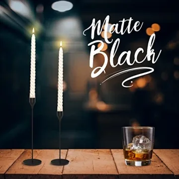 Matte Black Candlestick Holders Set of 3 for Taper Candles