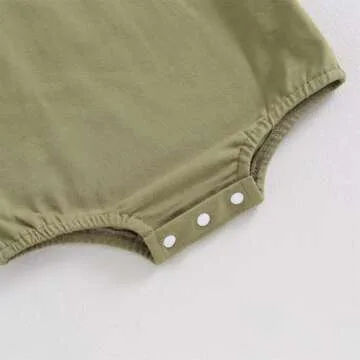 Merqwadd Baby Boy Girl Bubble Romper Infant Oversize Plain Crewneck T-Shirt Bodysuit Tops (Olive, 6-12 Months)