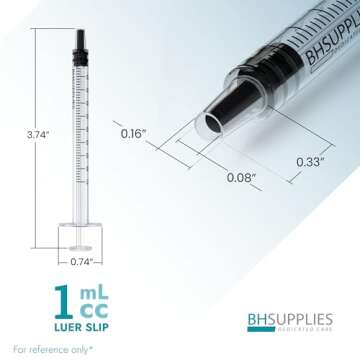 1mL Luer Slip Tip Syringes - Sterile & User-Friendly