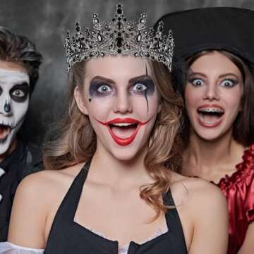 Panitay Bachelorette Party Crown Veil Sash Set Gothic Style