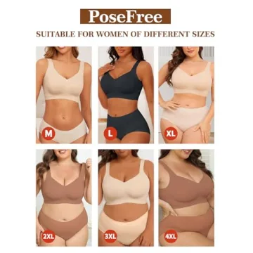 PoseFree Wireless Push Up Plus Size Bra for Comfort