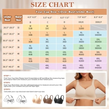 PoseFree Wireless Push Up Plus Size Bra for Comfort