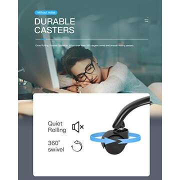 OffiClever Ergonomic Office Mesh Support Modern Executive Mid Back Rolling Swivel Chair for Men&Women, Black (Home Office Desk Chair)