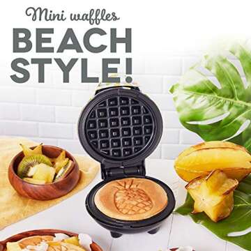DASH Mini Maker for Individual Waffles, Hash Browns, Keto Chaffles with Easy to Clean, Non-Stick Sur...