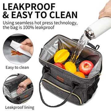 MCBD Lunch bags Insulated Lunch Box for Women,3 Carrying Way Large Tote Bag,Leakproof Reusable Cooler Backpack with Adjustable Shoulder Strap for Office Picnic Beach