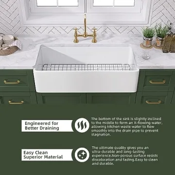 TUKTUK 30 Inch White Farmhouse Sink - Luxury Kitchen Upgrade
