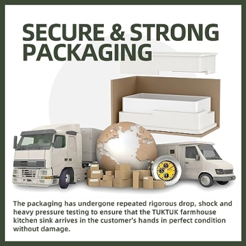 TUKTUK 30 Inch White Farmhouse Sink - Luxury Kitchen Upgrade