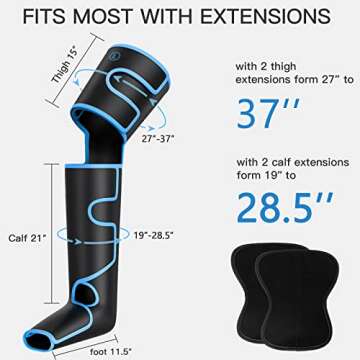 CINCOM Leg Massager with Heat and Compression, Full Leg Massager for Circulation and Pain Relief with 3 Heats 3 Modes 3 Intensities Gift for Mom Dad - FSA HSA Eligible