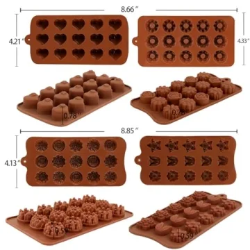 Fimary Chocolate Molds - Non-Stick Candy Maker Silicone Set