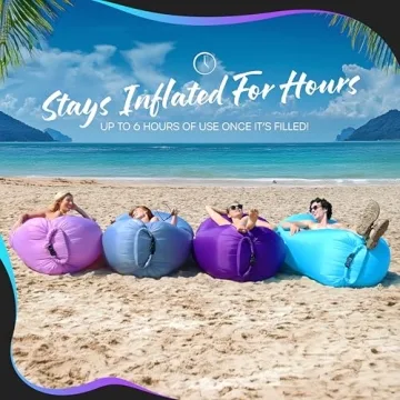 Nevlers Inflatable Lounger with No-Pump Setup and Pockets