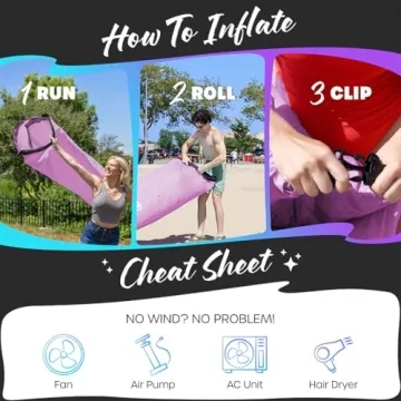 Nevlers Inflatable Lounger with No-Pump Setup and Pockets