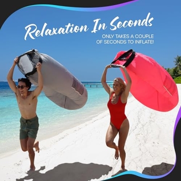 Nevlers Inflatable Lounger with No-Pump Setup and Pockets