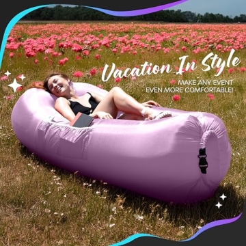 Nevlers Inflatable Lounger with No-Pump Setup and Pockets