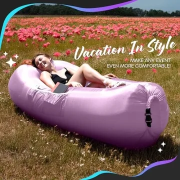 Nevlers Inflatable Lounger with No-Pump Setup and Pockets