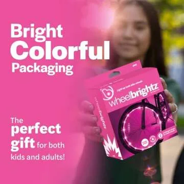 Brightz WheelBrightz Pink Bike Wheel Lights - Pink Bike Lights for Girls - Fun Colorful Pink Bike Accessories for Girls and Womens Bikes and Bicycles