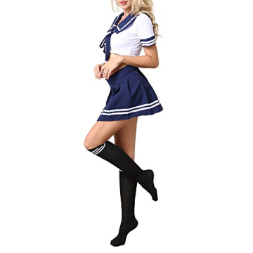ANJAYLIA Lingerie Schoolgirls Outfit with Socks in Blue