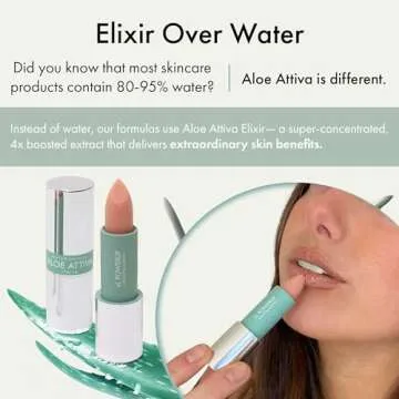 Aloe Attiva xL POWERLIP Refillable Lip Treatment, Natural Plumping Balm with 7x Hyaluronic Acids & Aloe Vera, Fragrance-Free, Gluten-Free, Plant-Based Lip Care for Hydrated & Smooth Lips