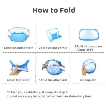 Small Animals C&C Cage Tent, Breathable & Transparent Pet Playpen Pop Open Outdoor/Indoor Exercise Fence, Portable Yard Fence for Guinea Pig, Rabbits, Hamster, Chinchillas and Hedgehogs