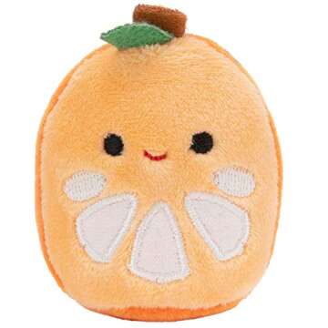 Squishville by Squishmallows Mini Plush Fruit Squad, Six 2" Soft Minimallow Plush, Irresistibly Colorful Fruits, Mini Peach, Pineapple, and Watermelon