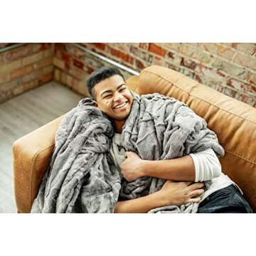 Minky Couture Premium Solid Color Blanket - Soft, Warm, Cozy, Comfortable, (Grande, Sorbet Charcoal)