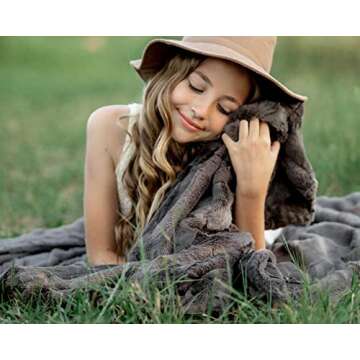 Minky Couture Premium Solid Color Blanket - Soft, Warm, Cozy, Comfortable, (Grande, Sorbet Charcoal)