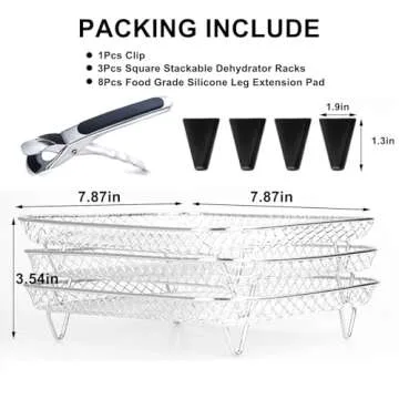 Upgrade 7.8in Stackable Air Fryer Rack for Family Meals