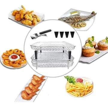 Upgrade 7.8in Stackable Air Fryer Rack for Family Meals