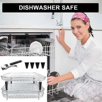 Upgrade 7.8in Stackable Air Fryer Rack for Family Meals