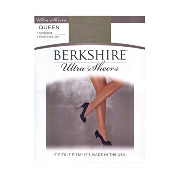 Berkshire Plus-Size Queen Ultra Sheer Non-Control Top Pantyhose - Sandalfoot 4413 (7X, Nu Grey)
